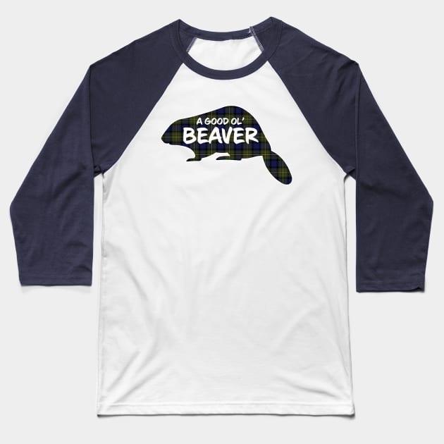 Beaver Critter - MacLaren Plaid Baseball T-Shirt by Wright Art